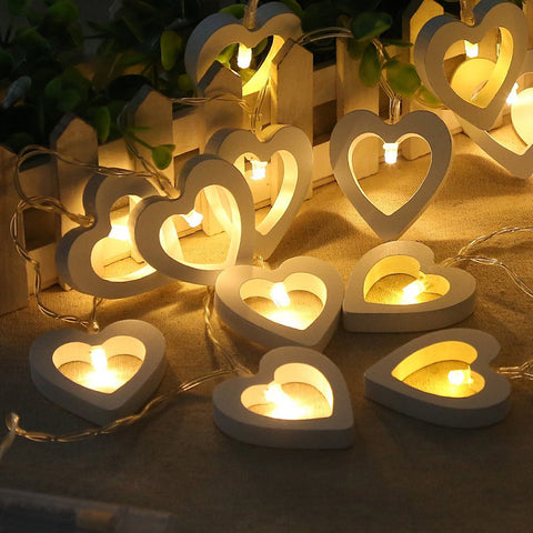 Wooden Heart LED Lamp